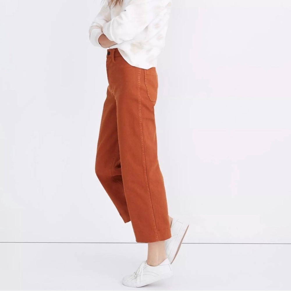 Madewell Slim Emmett Wide-Leg Crop Jeans Burnt Orange 25